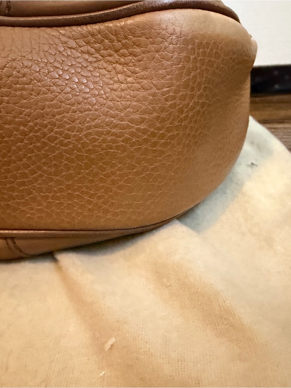 Burberry Cognac Brown Pebbled Leather Shoulder Bag - Picture 6 of 16